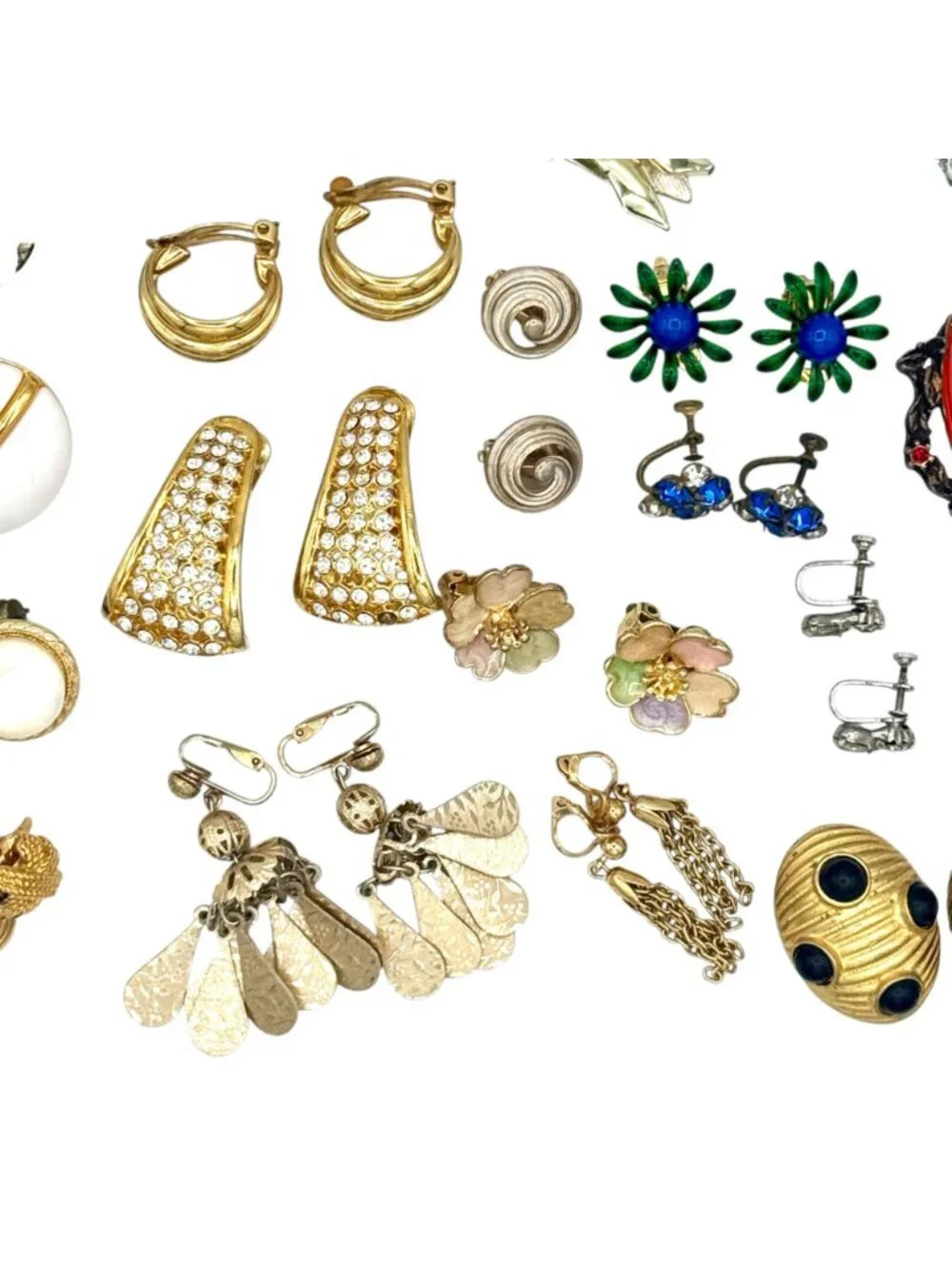 Vintage Clip On Earrings Lot of 24pr Harvest Craft Wear